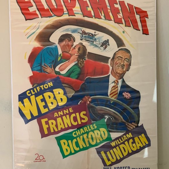 Classic Vintage 1951 "Elopement" Movie Film Poster